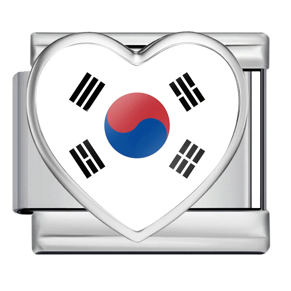 Drapeau coeur Corée du sud