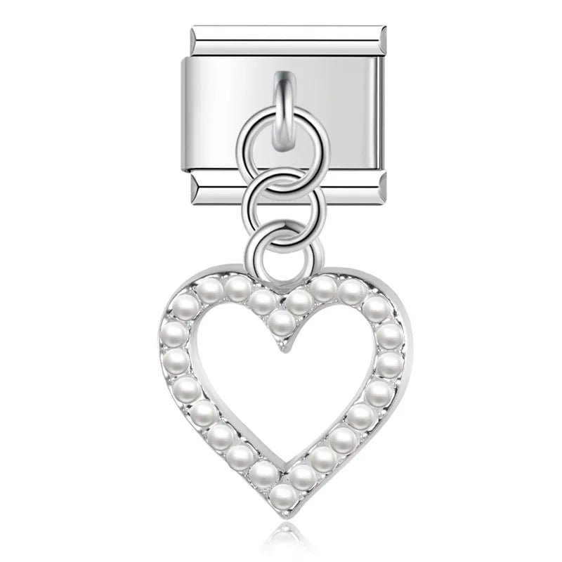 Cœur pendentif strass