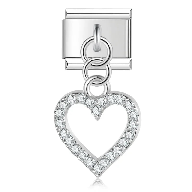Cœur pendentif strass