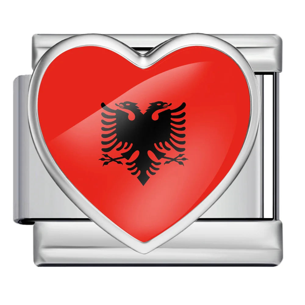 Drapeau coeur Albanie