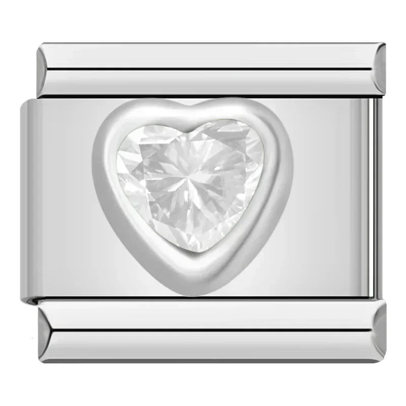 Strass cœur silver