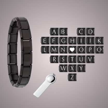 Bracelet noir personnalisable