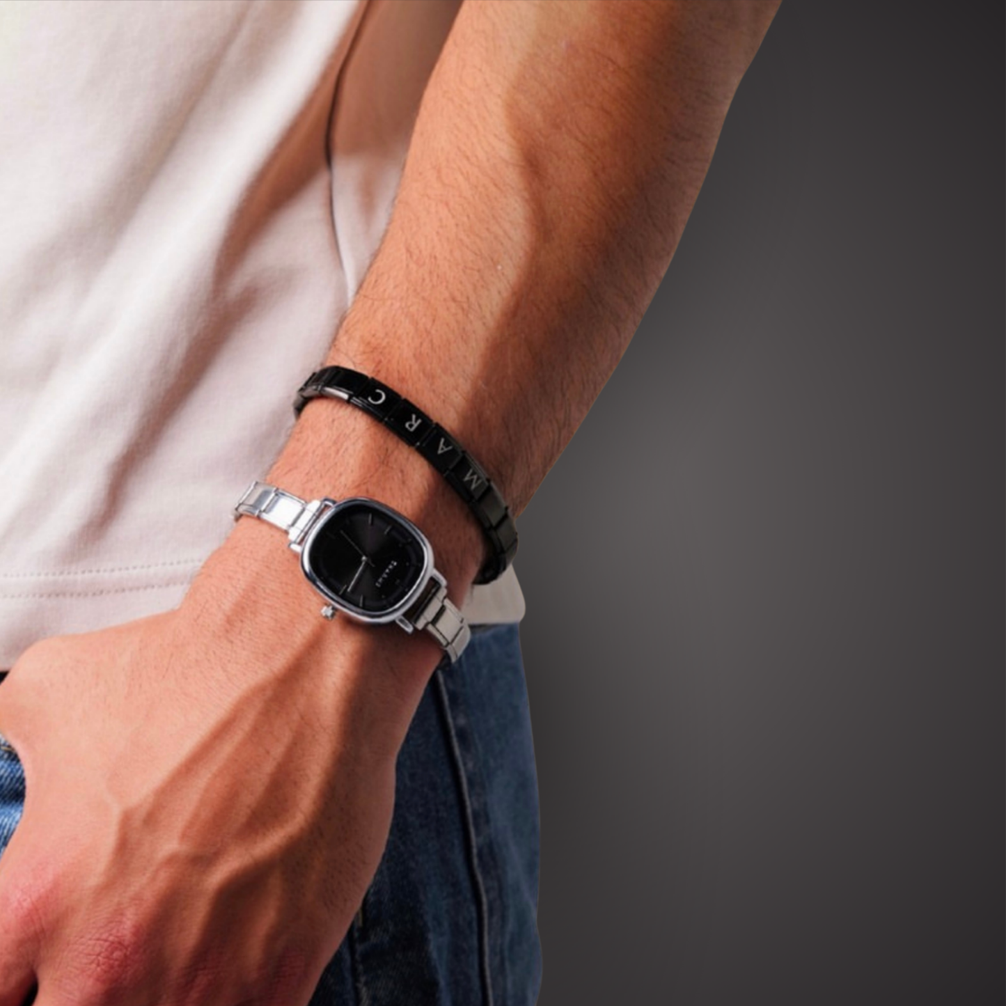 Bracelet noir personnalisable