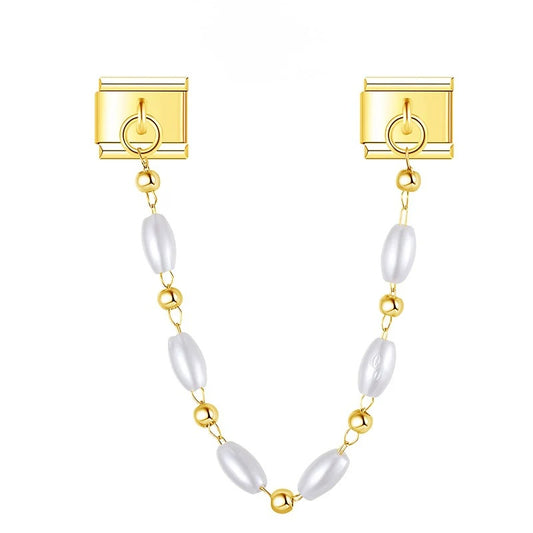 Chaîne longue perle blanche