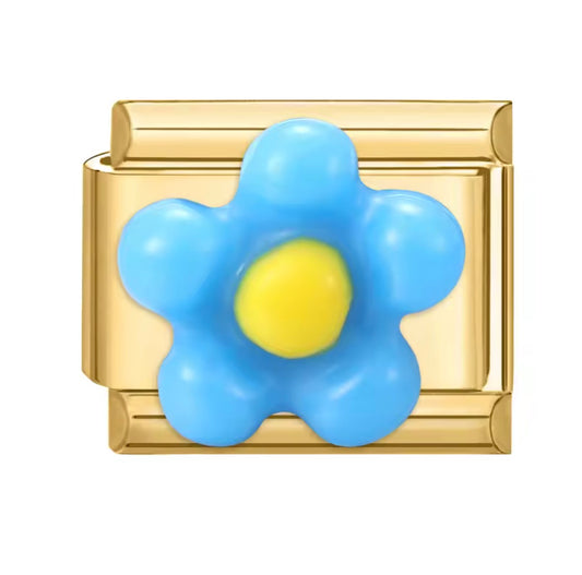 Fleur bleue et jaune