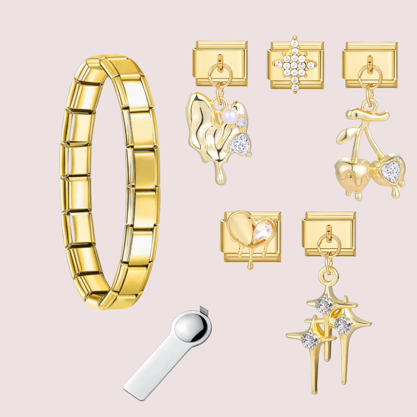 Bracelet gold & strass