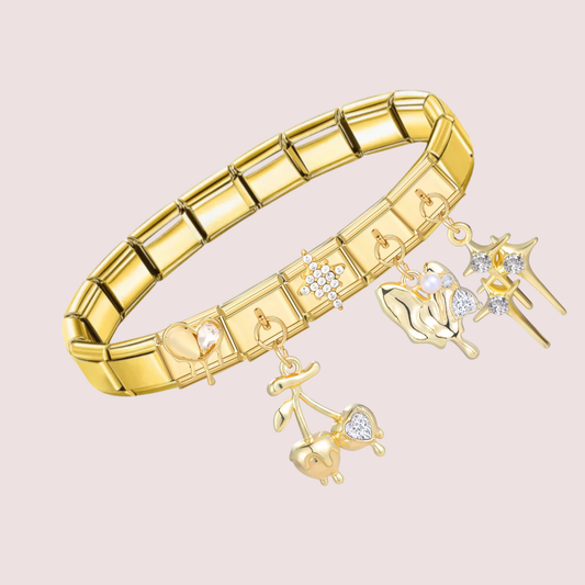 Bracelet gold & strass