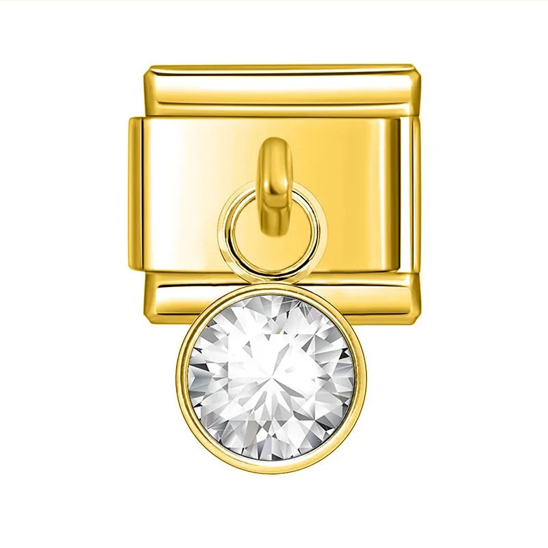 Strass pendentif gold