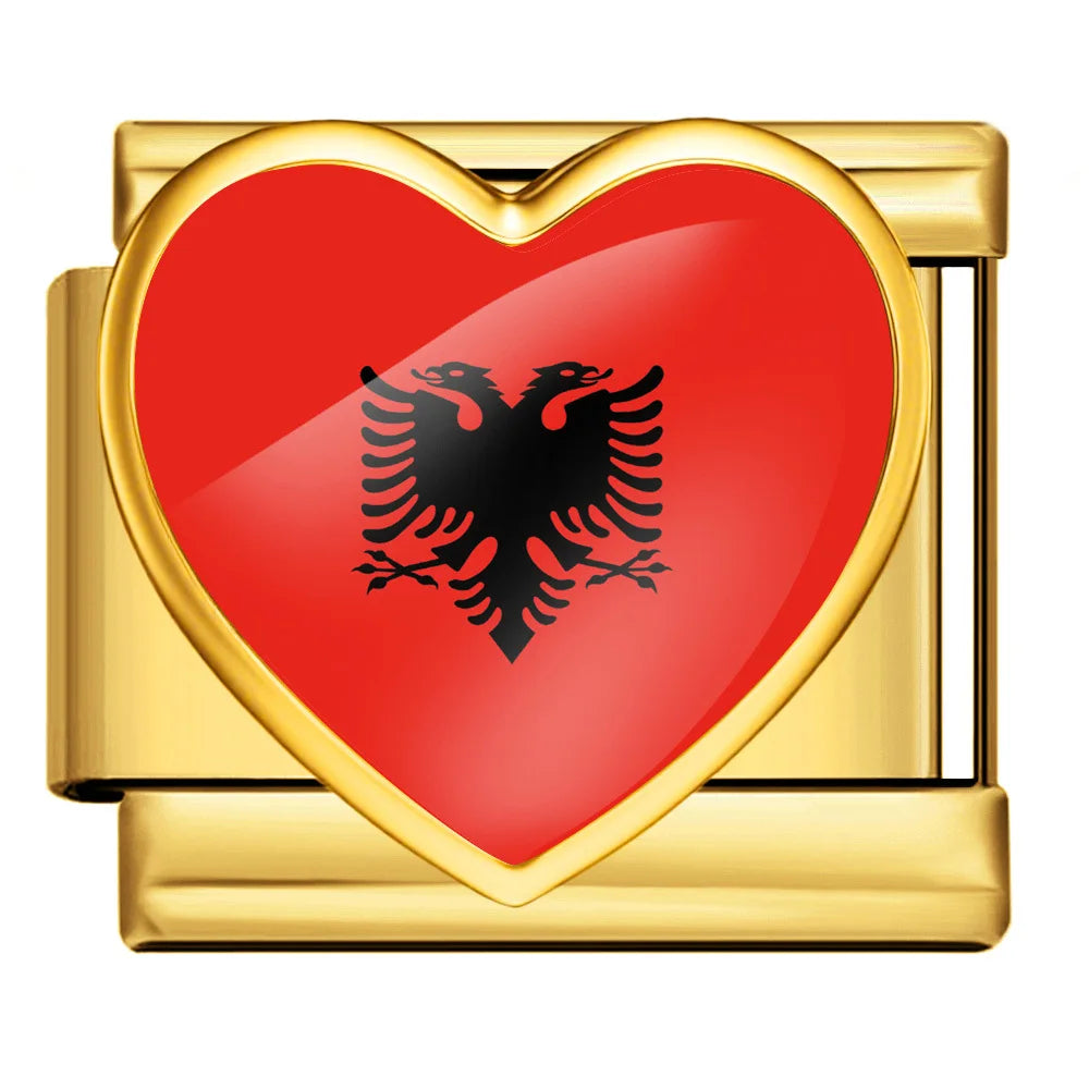 Drapeau coeur Albanie