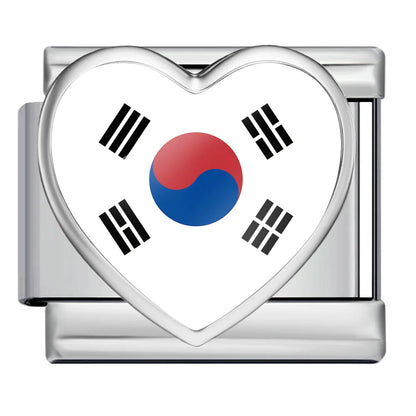 Drapeau coeur Corée du sud