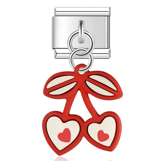 Cerise pendentif rouge et blanc