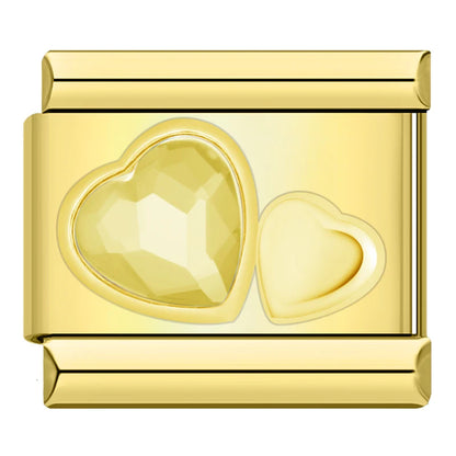 Double cœur coloré gold