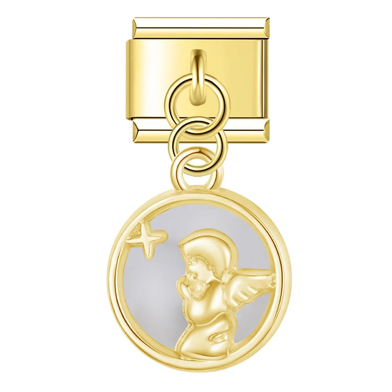 Ange pendentif rond