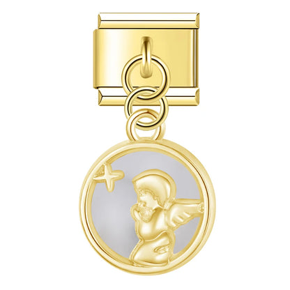 Ange pendentif rond