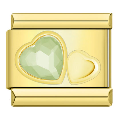 Double cœur coloré gold