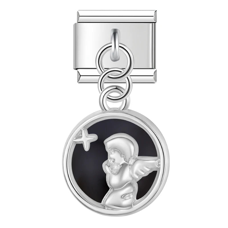 Ange pendentif rond
