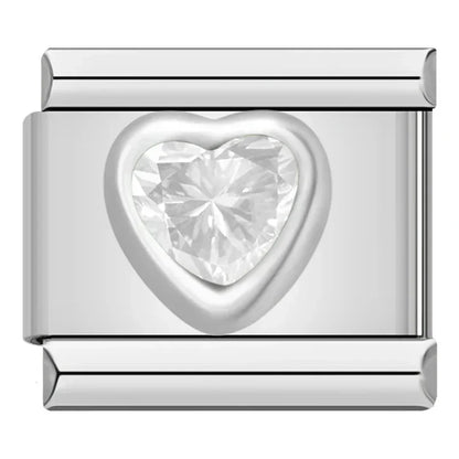 Strass cœur silver