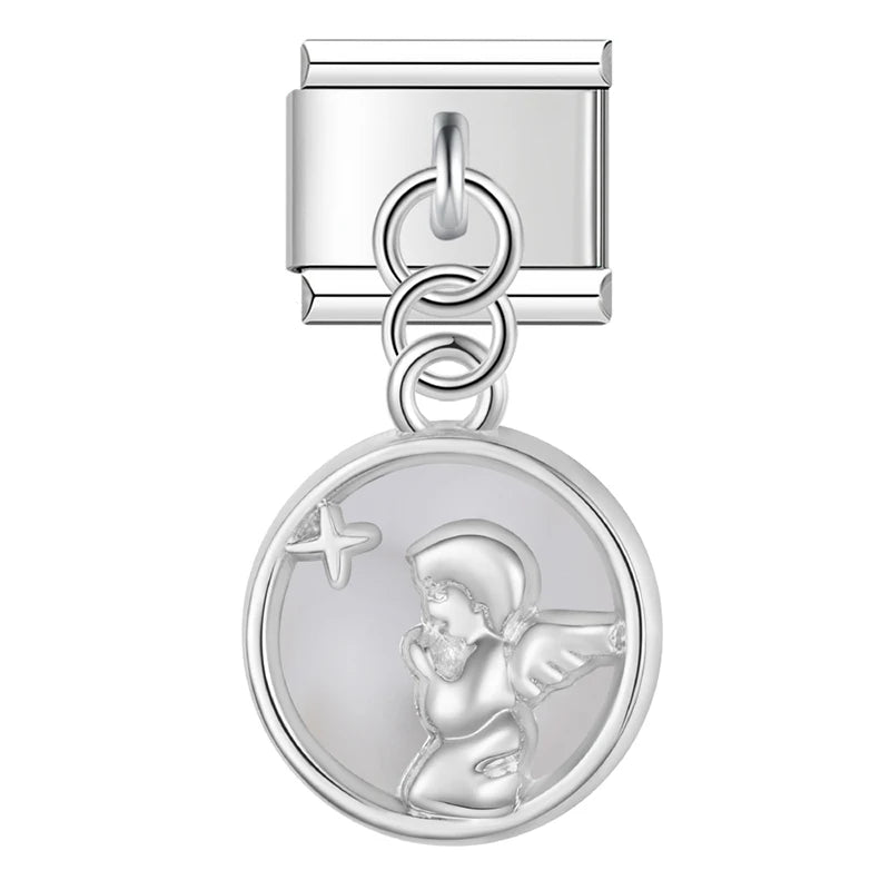 Ange pendentif rond