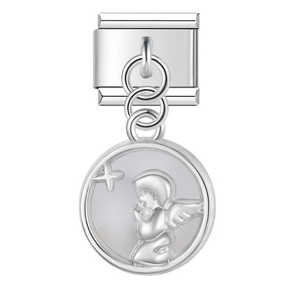 Ange pendentif rond