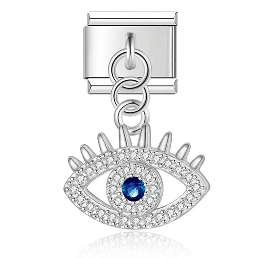 Œil pendentif strass