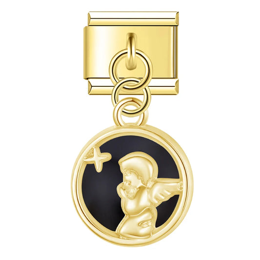 Ange pendentif rond
